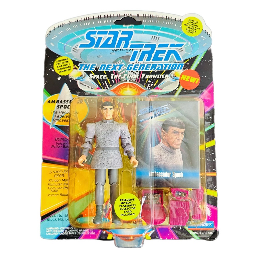 Star Trek The Next Generation AMBASSADOR SPOCK 1993 Playmates Figure w/ Card NEW